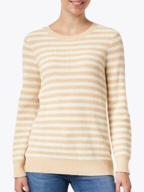 STS Sail to Sable Striped Cotton/Merino Wool Sweater size L